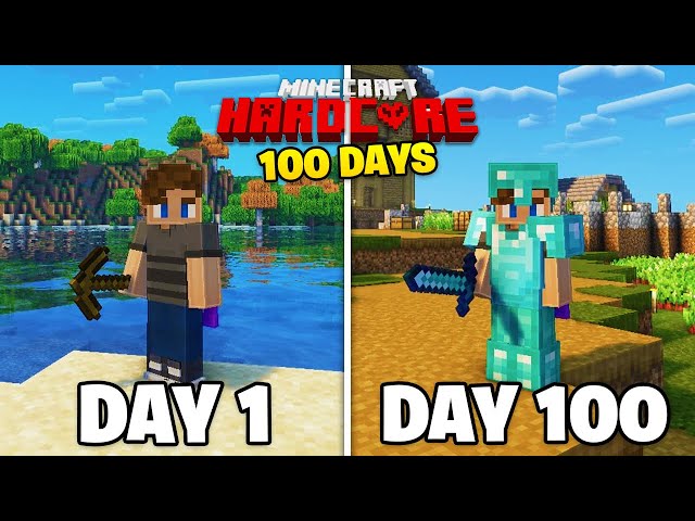 I Survived My FIRST 100 Days In Hardcore Minecraft