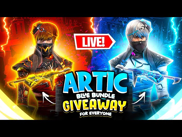 Artic blue & Poker Mp40 Giveaway For Everyone🔴 #FreeFireLive #PokerMp40Givaway