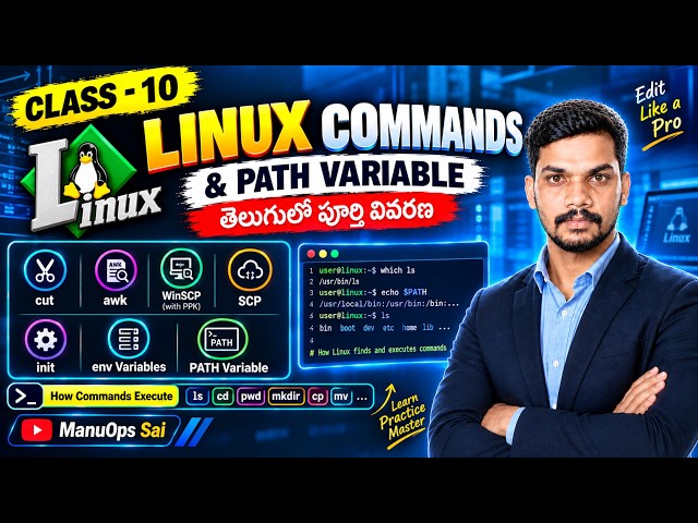 Class-10 | Linux Commands & PATH Variable Explained in Telugu #shorts #linux #devops awk cut PATH