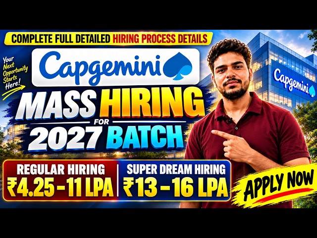Capgemini Hiring 2027 Full Process Explained | Capgemini 13 & 16 LPA | Capgemini Hiring Started 2027