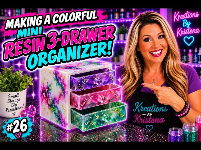 Making a Colorful Mini Resin 3-Drawer Organizer | #26
