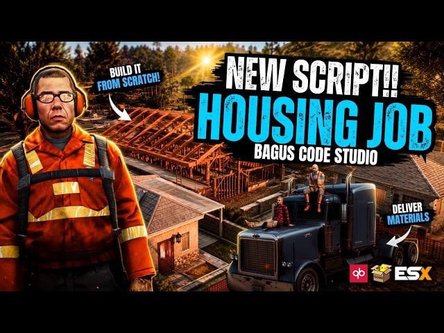 FiveM Multiplayer Construction, Cleaner, Interior Designer Job Script (Housing Addon)