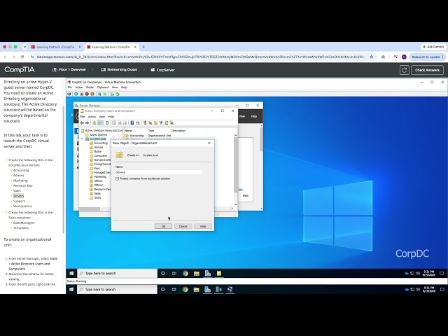 15.2.3 Create an OU (Organizational Unit) Walkthrough