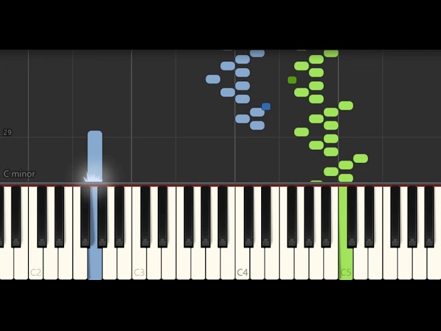 Bach Prelude in C minor BWV 847 Piano tutorial (Synthesia)