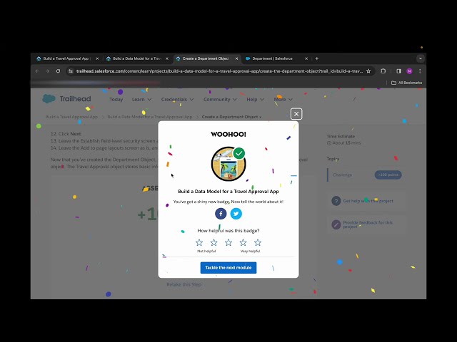 Create a Department Object | Build a Data Model for a Travel Approval App | Challenge 2