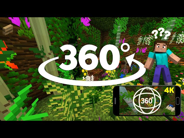 Can you find the BUTTON in 360°(JUNGLE) - Minecraft [VR] Video