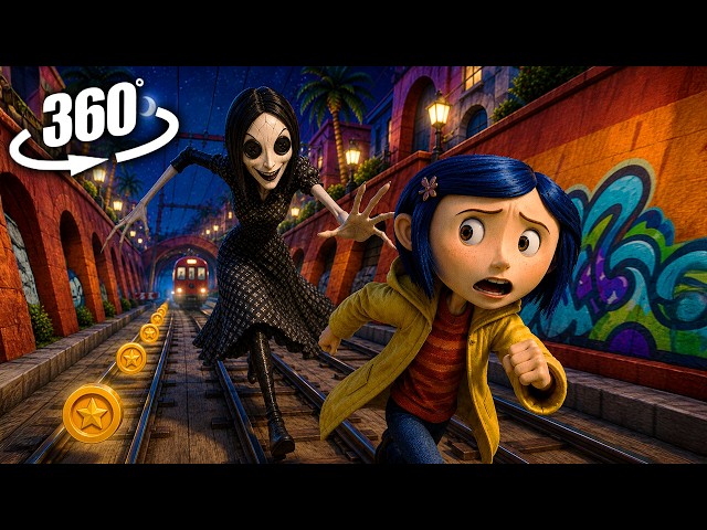 Beldam chased Coraline in Subway Surfers | VR / 4K | Coraline