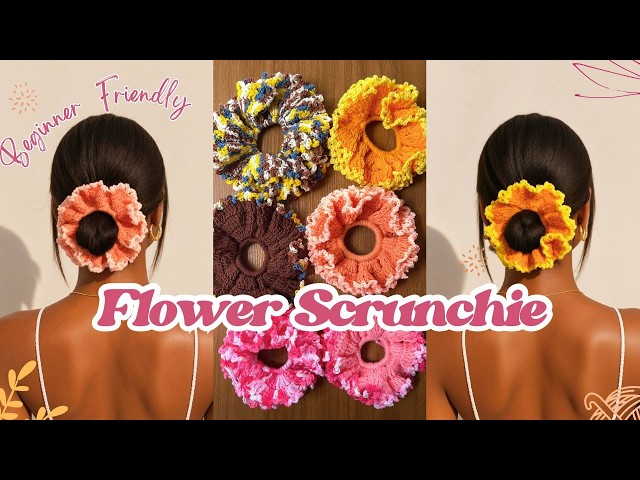 How to Crochet a Flower Scrunchie | Easy Crochet Hair Accessory Tutorial