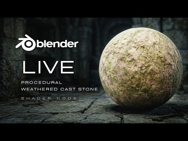 LIVE Procedural Weathered Cast Stone Material in Blender | Easy Realistic Shader Tutorial