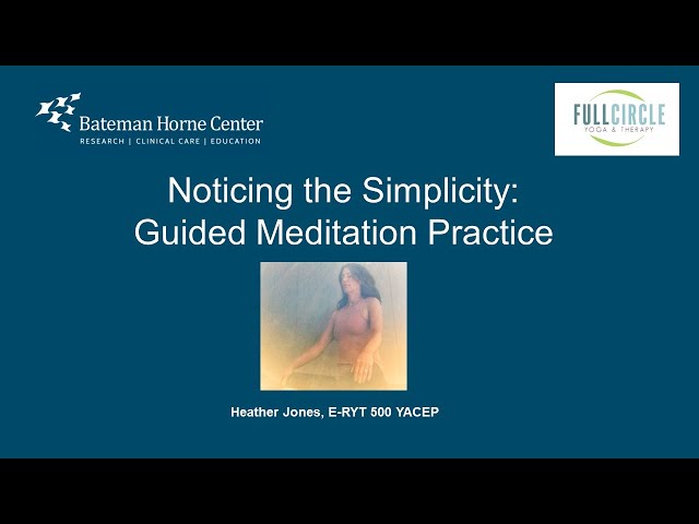 Guided Meditation: Noticing the Simplicity