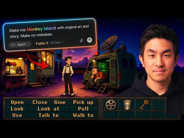 Create a Monkey Island Game with AI - Art, Puzzles & Voice Acting (Claude Opus 4.8, Fable 5, Cursor)