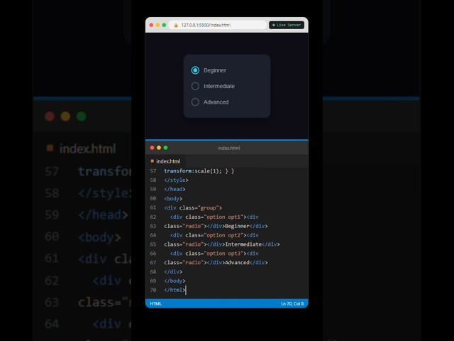 How to Create Custom Radio Buttons with Smooth Fill Animation |HTML CSS #css3 #html #webdevelopment