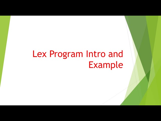 Lex Program Intro and Example - Part 1