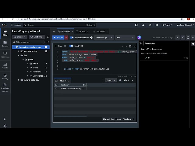 AWS Redshift Datashare - Producer