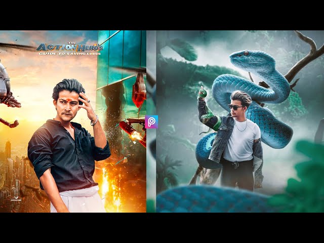 Action Poster Photo Editing Tutorial in PicsArt - Creative Manipulation Photo Lightroom Mobile