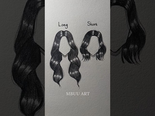 Drawing easy Hair long and short✏️ #drawing #tutorial #howtodraw #sketch #art #shorts