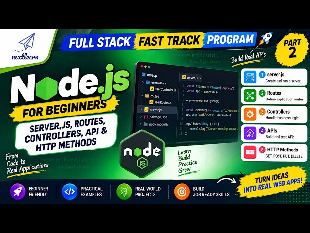 Node.js Backend Development Part 02 | API, Routes & Controllers Explained