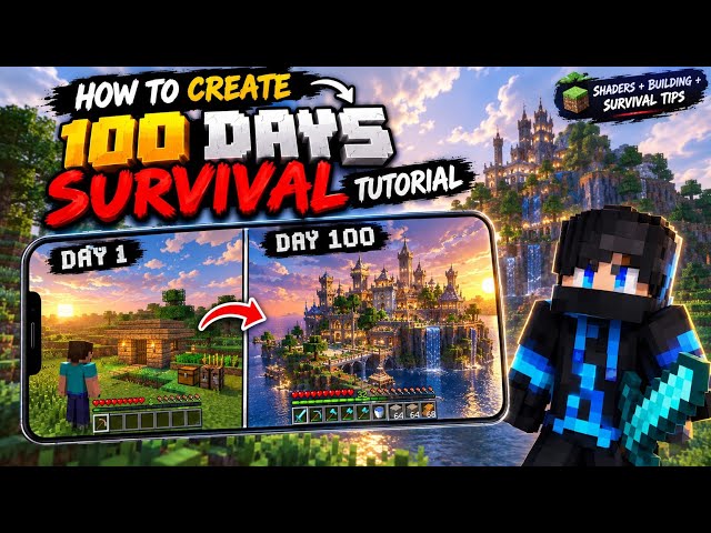 how to create 100 day Hardcore in minecraft #funny #Tutorials 😲😲🔥 mobile me 100 days Hardcore 