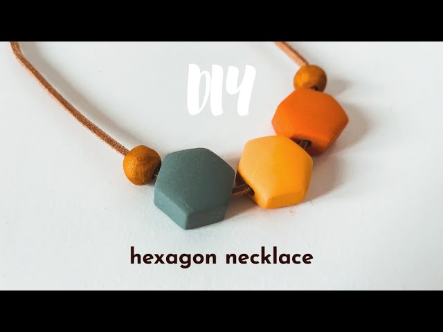 DIY: polymer clay necklace tutorial | polymer clay necklace charms | polymer clay hexagon beads