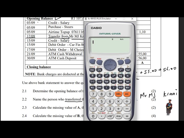 Grade 10-12: Bank statement