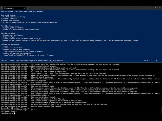 Run SQL Server Linux container image with Podman