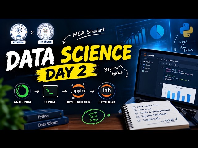 Data Science Day 2 | Anaconda, Conda & Jupyter Notebook Explained | Beginner's Guide