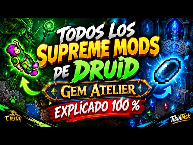 TIBIA GEM DRUID'S ATELIER - ALL SUPREME MODS #tibia #tibiagematelier #tibiagemas #tibiagame