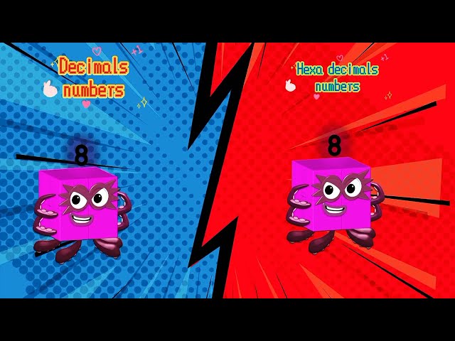 Numberblocks Goes Digital Decimal vs Hexadecimal | Base 10 vs Base 16  @Educationalcorner110