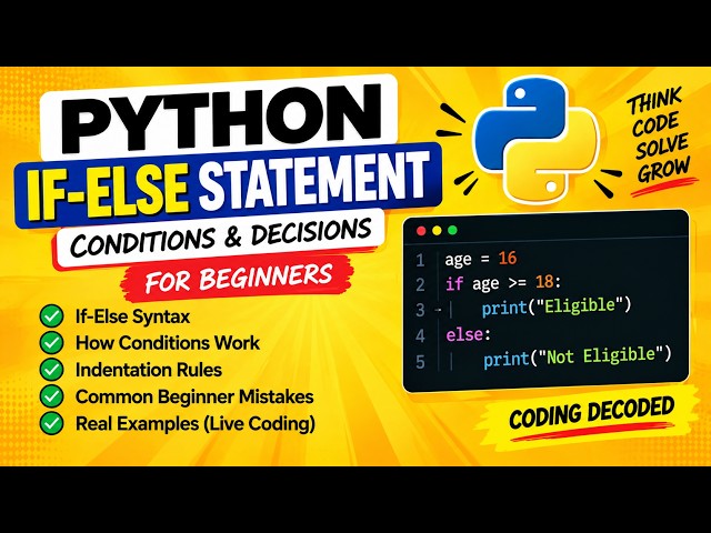 Python if-else Statement Explained | Conditions & Examples for Beginners 🐍