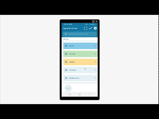 Service Data Entry in PigVision Mobile