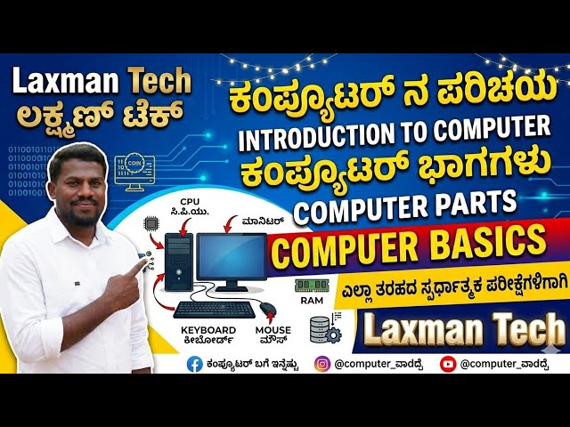 Computer Basics| Introduction to computer| Parts of computer| Computer tutorial