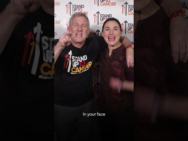Adam Hills & Dame Sarah Storey smash their Stand Up To Cancer challenge in record time #SU2C #CRUK