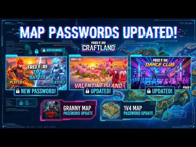 ALL MAP PASSWORD UPDATE | VALENTINES ISNAD NEW MAP | ANIME BUNDLES MAP PASSWORD | 1V4 MAP PASSWORD 