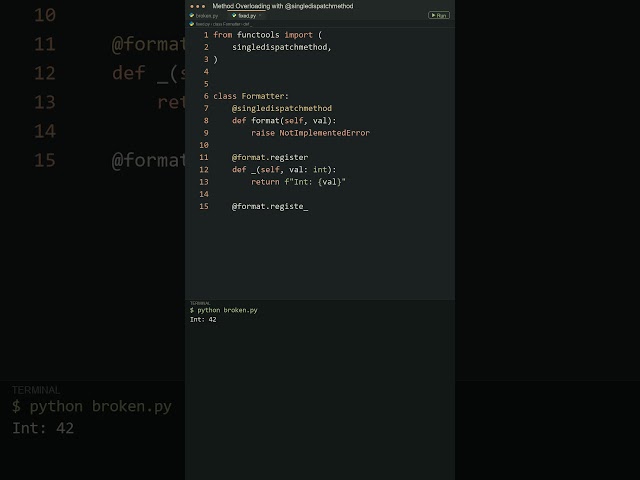 Method Overloading in Python is Finally Easy! 🎯 #shorts #python