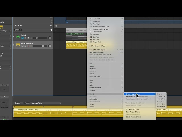 Logic 11 Make Chord progressions loops from midi files