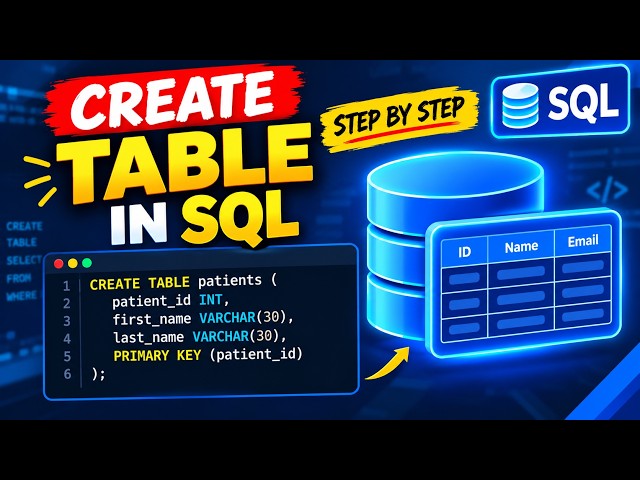 How to Create a Table in SQL | CREATE TABLE Command | SQL for Beginners