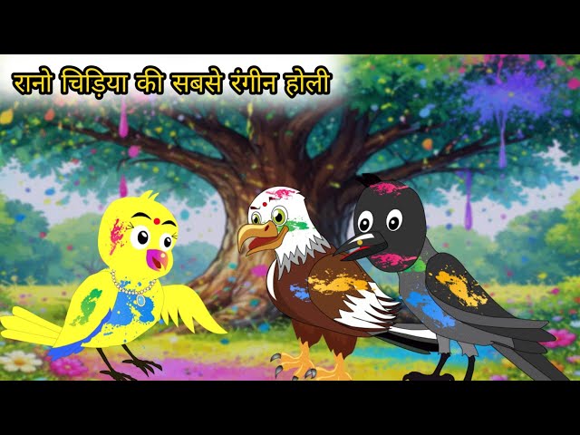 The most colorful Holi of Rano bird | Holi Story | Jungle Holi Story | Hindi Kahani #chidiyawalac...