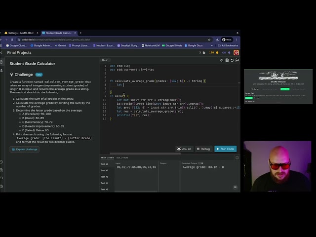 Day 23 or 24 of doing Rust coding challenges, for the boyzz
