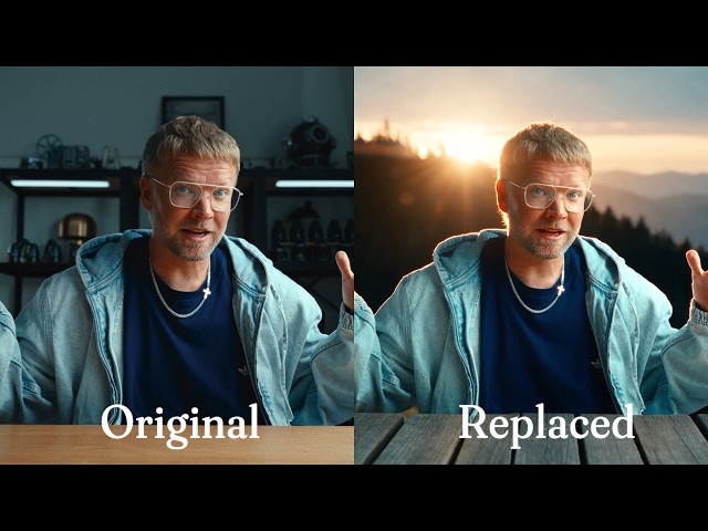 Replace Your Background Video.  Zero Green Screen or Masking