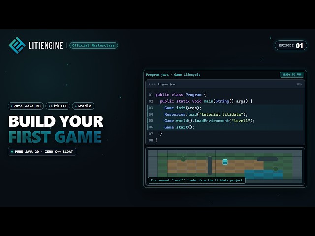 Build Your First 2D Game in Java (Pure Java Engine!) | LITIENGINE Masterclass #01