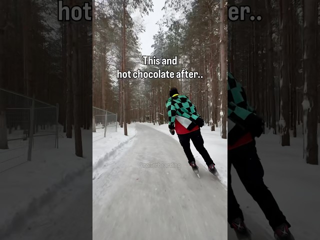 Forest Skating Commentary 🔥😱 #iceskating #speedskating #winter #shorts