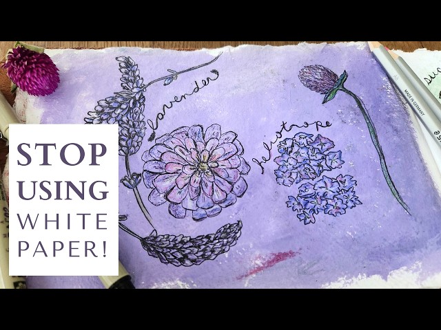 Stop Drawing on White Paper! This Makes Drawing Flowers SO Much Easier
