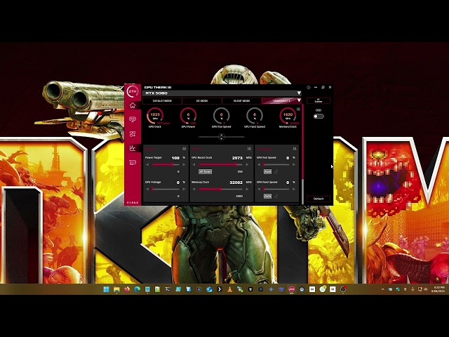 Overclock Undervolt RTX5080 Asus GPU Tweak III