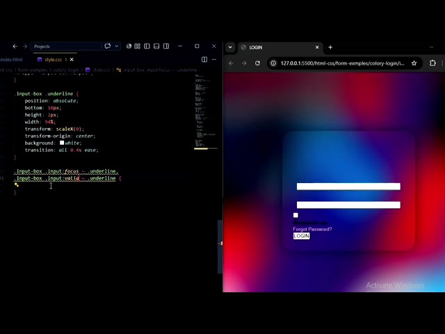 Create a colored login form with HTML CSS 💙❤️