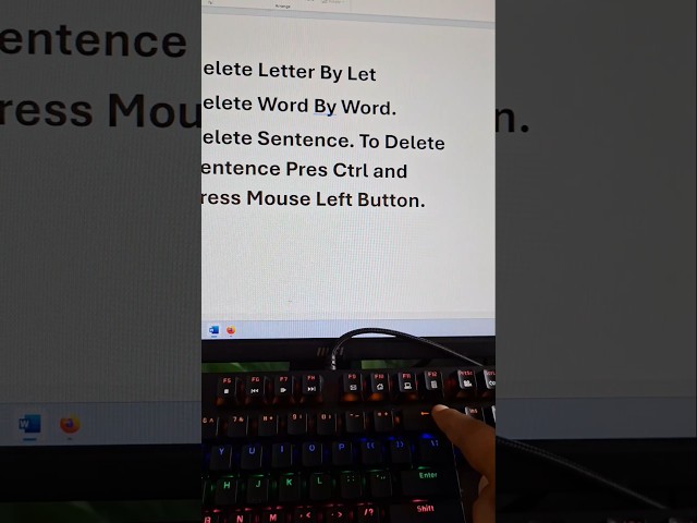 Delete Letter Word And Sentence #msword #tips #shorts