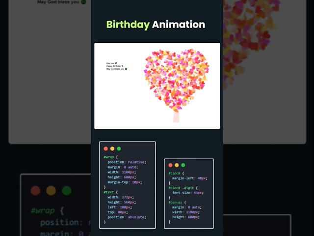 🔥Birthday Animation Using HTML, CSS & JS! #coding