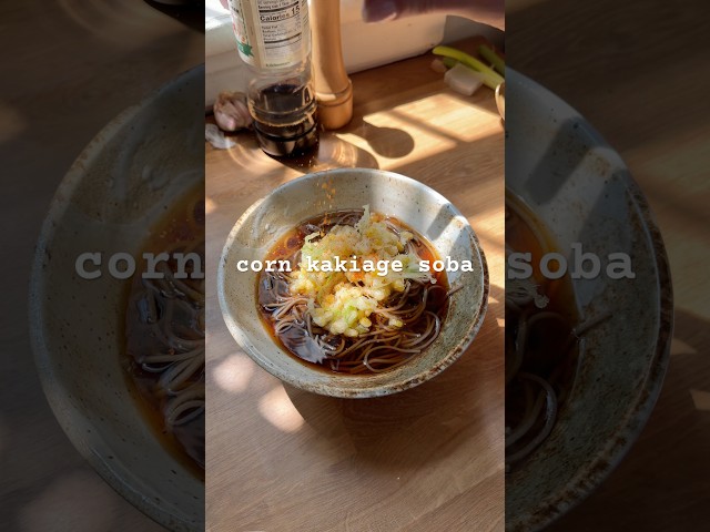 Corn kakiage soba! A light and airy corn tempura
