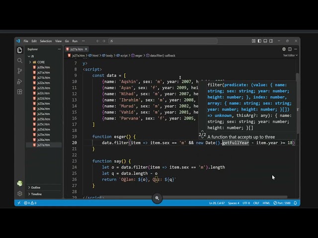JS - Array Methods example practice - 2026-09-10
