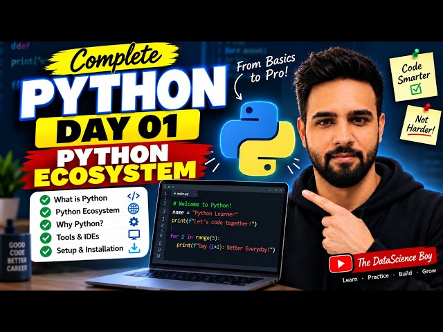 Python for Data Science #01 | Introduction to Python Ecosystem | Complete Course