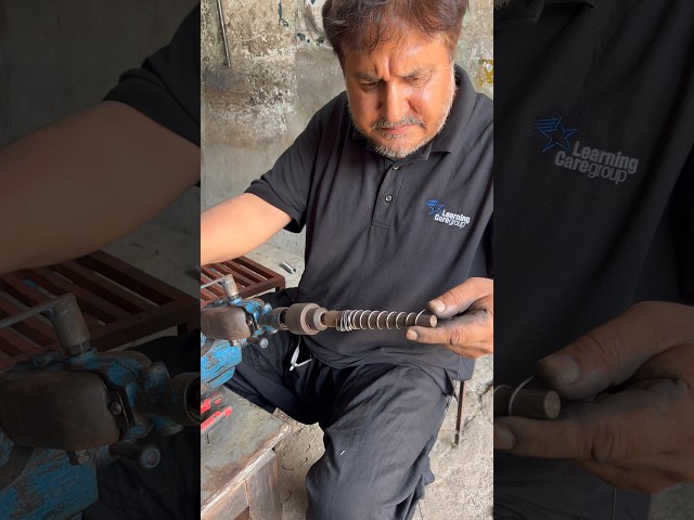 Iron wire taper spring making on drill machine | Metal craft #shorts #shortvideo